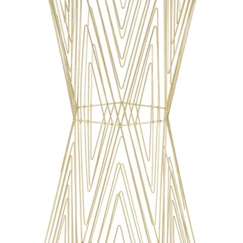 Masuta inalta Lines 6, Mauro Ferretti, 40x35x80 cm, fier/sticla, auriu imagine