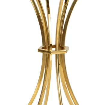 Masuta inalta Shanty, Mauro Ferretti, 50x92 cm, fier/sticla, auriu/negru imagine