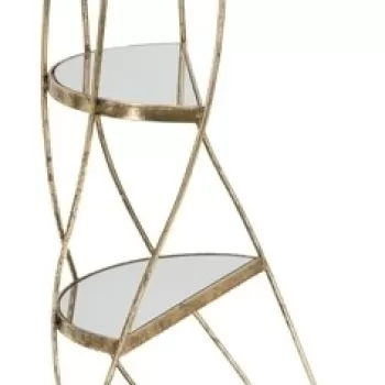 Masuta inalta, Twisty, Mauro Ferretti, 38x86 cm, fier/sticla, auriu imagine