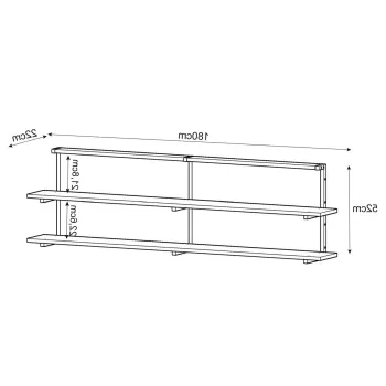 Masuta, Inarch, Mela, 180x52x22 cm, 100% PLANCA DE PARTICLE SI METAL CU MELAMINA , Alb imagine