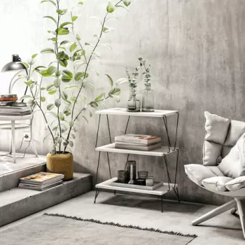 Masuta, Kalune Design, Lazandos, 48x75x31 cm, Alb imagine