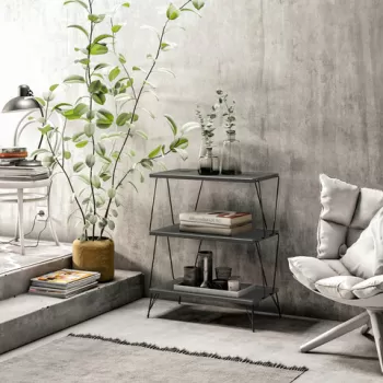 Masuta, Kalune Design, Lazandos, 48x75x31 cm, Antracit imagine