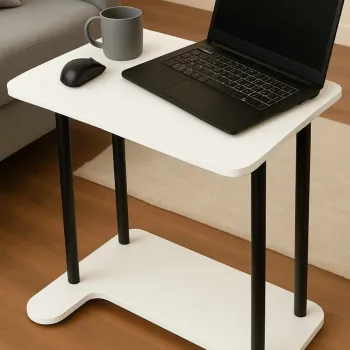 Masuta laptop, Hanah Home, Ck15, 60x65x35 cm, PAL, Alb imagine