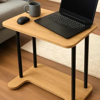 Masuta laptop, Hanah Home, Ck15, 60x65x35 cm, PAL, Maro imagine