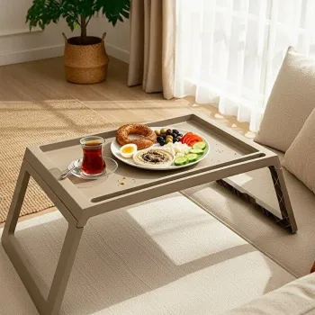 Masuta laptop, Hanah Home, Lavine, 56x26.3x36 cm, PLASTIC, Albastru deschis imagine