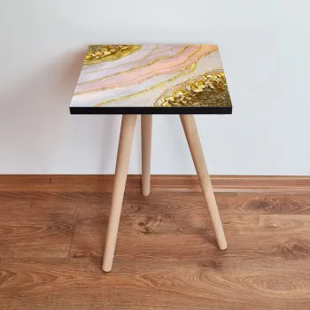 Masuta, Leona, Shp113, 35x42x35 cm, Auriu / Alb / Roz imagine