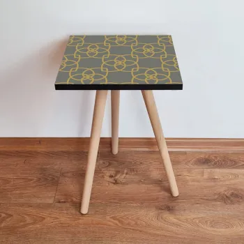 Masuta, Leona, Shp135, 35x42x35 cm, Gri / Auriu / Negru imagine