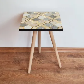 Masuta, Leona, Shp136, 35x42x35 cm, Bej / Gri / Auriu imagine