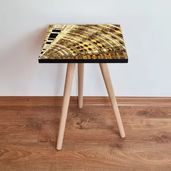 Masuta, Leona, Shp142, 35x42x35 cm, Auriu / Maro / Negru imagine