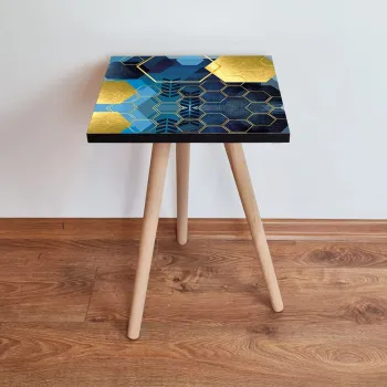 Masuta, Leona, Shp160, 35x42x35 cm, Bleumarin / Auriu / Albastru imagine