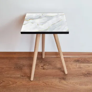 Masuta, Leona, Shp161, 35x42x35 cm, Alb / Auriu / Gri imagine