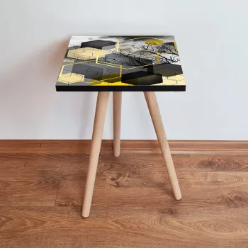 Masuta, Leona, Shp162, 35x42x35 cm, Negru / Auriu / Gri imagine