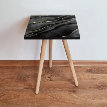 Masuta, Leona, Shp164, 35x42x35 cm, Negru / Auriu / Alb imagine