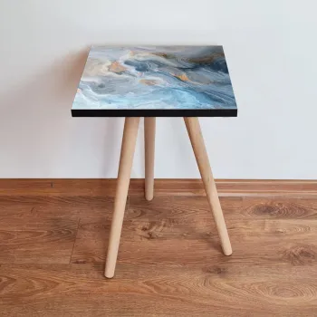 Masuta, Leona, Shp178, 35x42x35 cm, Albastru / Bleumarin / Portocaliu / Alb imagine