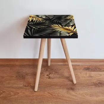 Masuta, Leona, Shp194, 35x42x35 cm, Negru / Auriu / Gri imagine