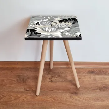 Masuta, Leona, Shp213, 35x42x35 cm, Alb / Gri / Negru imagine