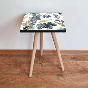 Masuta, Leona, Shp217, 35x42x35 cm, Alb / Bleumarin / Verde / Bej imagine