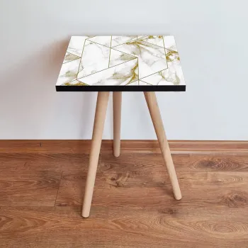 Masuta, Leona, Shp228, 35x42x35 cm, Alb/Auriu imagine