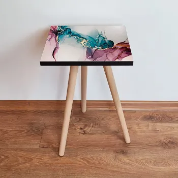 Masuta, Leona, Shp230, 35x42x35 cm, Roz / Albastru / Auriu / Alb imagine