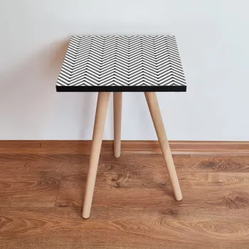 Masuta, Leona, Shp234, 35x42x35 cm, Alb/Negru imagine