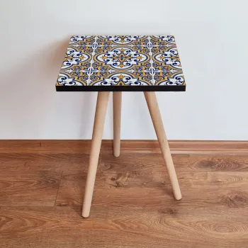 Masuta, Leona, Shp24, 35x42x35 cm, Galben / Bleumarin / Albastru / Alb imagine