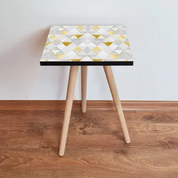 Masuta, Leona, Shp258, 35x42x35 cm, Gri / Auriu / Alb imagine