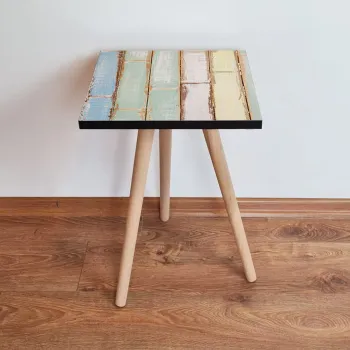 Masuta, Leona, Shp260, 35x42x35 cm, Verde / Albastru / Alb imagine