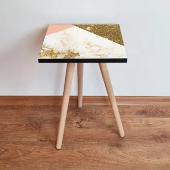 Masuta, Leona, Shp264, 35x42x35 cm, Auriu / Alb / Somon imagine