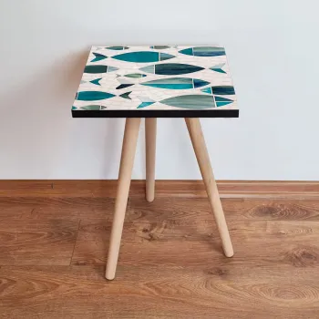 Masuta, Leona, Shp269, 35x42x35 cm, Albastru / Verde / Alb imagine