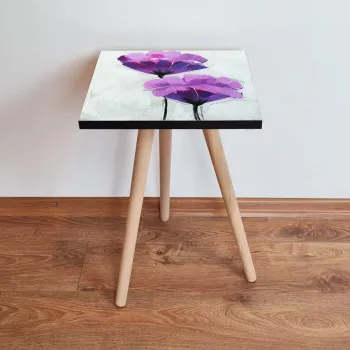 Masuta, Leona, Shp311, 35x42x35 cm, Roz / Violet / Negru / Alb imagine