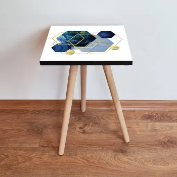 Masuta, Leona, Shp327, 35x42x35 cm, Alb / Bleumarin / Albastru / Auriu imagine