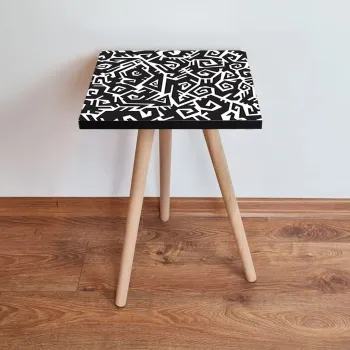 Masuta, Leona, Shp377, 35x42x35 cm, Alb/Negru imagine