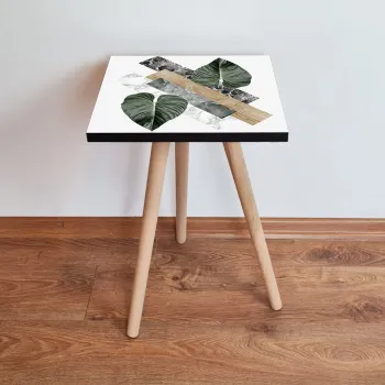 Masuta, Leona, Shp385, 35x42x35 cm, Alb / Verde / Bej / Negru imagine