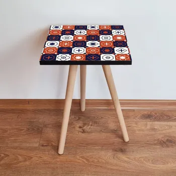 Masuta, Leona, Shp394, 35x42x35 cm, Portocaliu / Bleumarin / Alb imagine