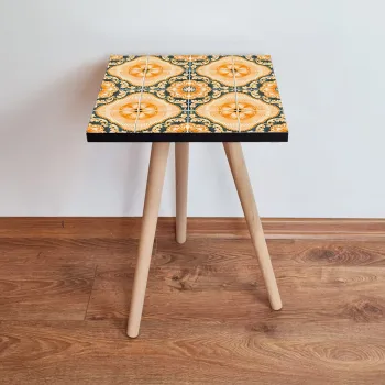 Masuta, Leona, Shp53, 35x42x35 cm, Portocaliu / Verde / Negru imagine