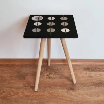 Masuta, Leona, Shp66, 35x42x35 cm, Negru / Bej / Alb imagine