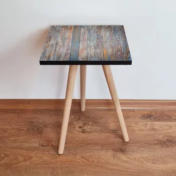 Masuta, Leona, Shp69, 35x42x35 cm, Albastru / Gri / Portocaliu imagine