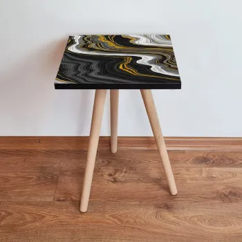 Masuta, Leona, Shp74, 35x42x35 cm, Negru / Auriu / Alb imagine