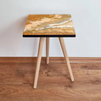 Masuta, Leona, Shp77, 35x42x35 cm, Portocaliu / Bej / Alb imagine