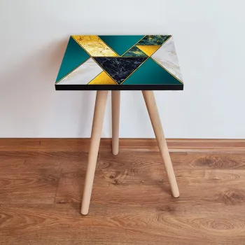 Masuta, Leona, Shp86, 35x42x35 cm, Verde / Alb / Auriu / Negru imagine