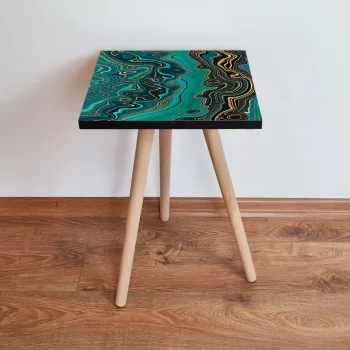 Masuta, Leona, Shp87, 35x42x35 cm, Verde / Aur / Negru imagine