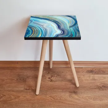 Masuta, Leona, Shp89, 35x42x35 cm, Bleumarin / Albastru / Alb / Auriu imagine