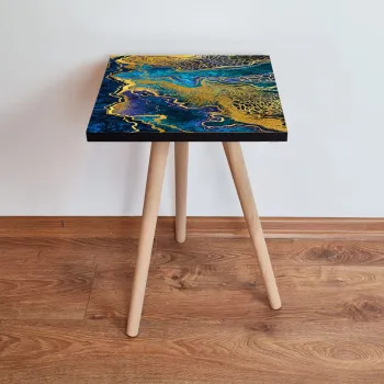 Masuta, Leona, Shp91, 35x42x35 cm, Bleumarin / Albastru / Auriu / Mov imagine