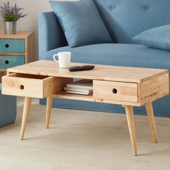 Masuta pentru cafea Sereno, Homla, 90x40x43 cm, lemn, natur imagine