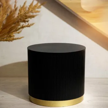 Masuta pentru cafea Tabi, Homla, 40x36 cm, MDF, negru/auriu imagine