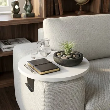 Masuta pentru cotiera canapea, Hanah Home, Artmtksofa1, 32x10x32 cm, Alb imagine