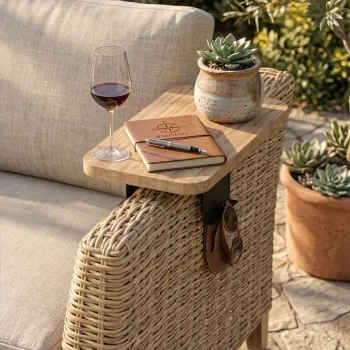 Masuta pentru cotiera canapea, Hanah Home, Artmtksofa2, 32x10x32 cm, Stejar imagine