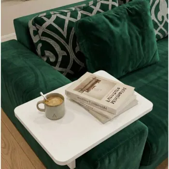 Masuta pentru cotiera canapea, Hanah Home, Ck33C, 40x10x30 cm, PAL, Alb imagine