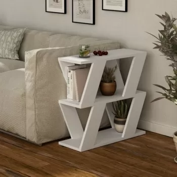 Masuta pentru living Lazena, Decotie, 60x22x57 cm, alb imagine