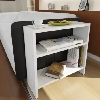 Masuta pentru living, Wooden Art, Silvanus White, 51x49x17.5 cm imagine